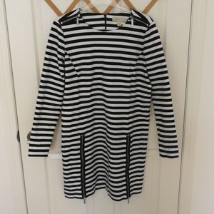 Michael Kors Dress Sz L Black/White Stripe Knit
